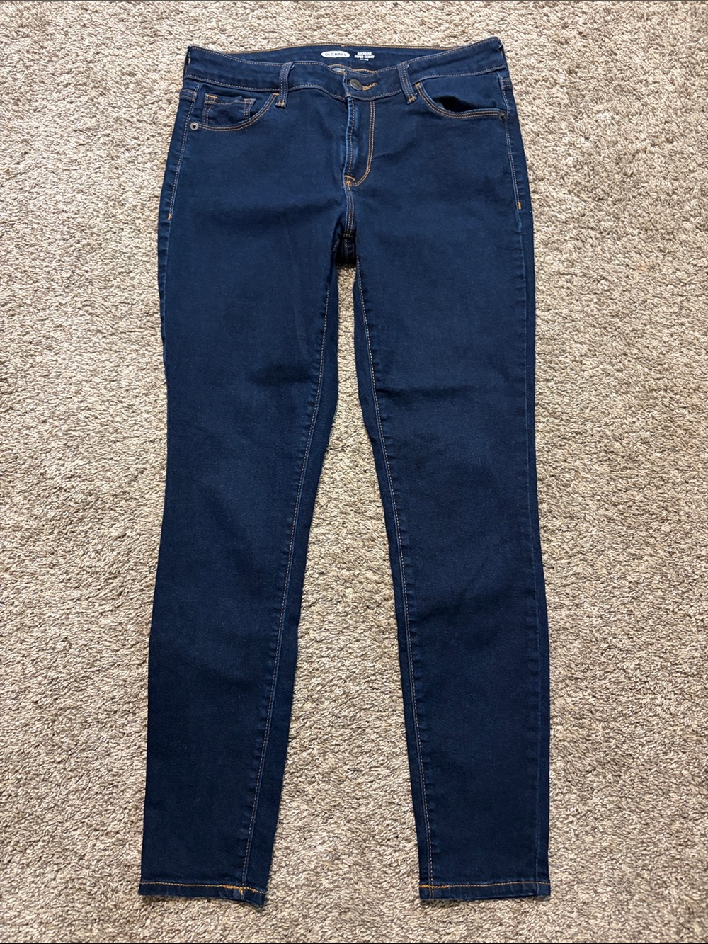 Old Navy Women’s Dark Wash Mid Rise Rockstar Super Skinny Jeans Size 6 Short